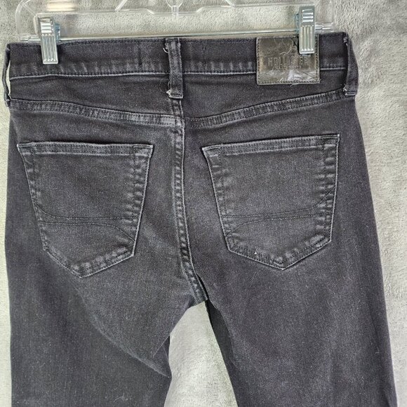 Mens Hollister Black Denim Jeans Slim Straight Advanced Stretch Size 30 X 32 - Picture 13 of 16